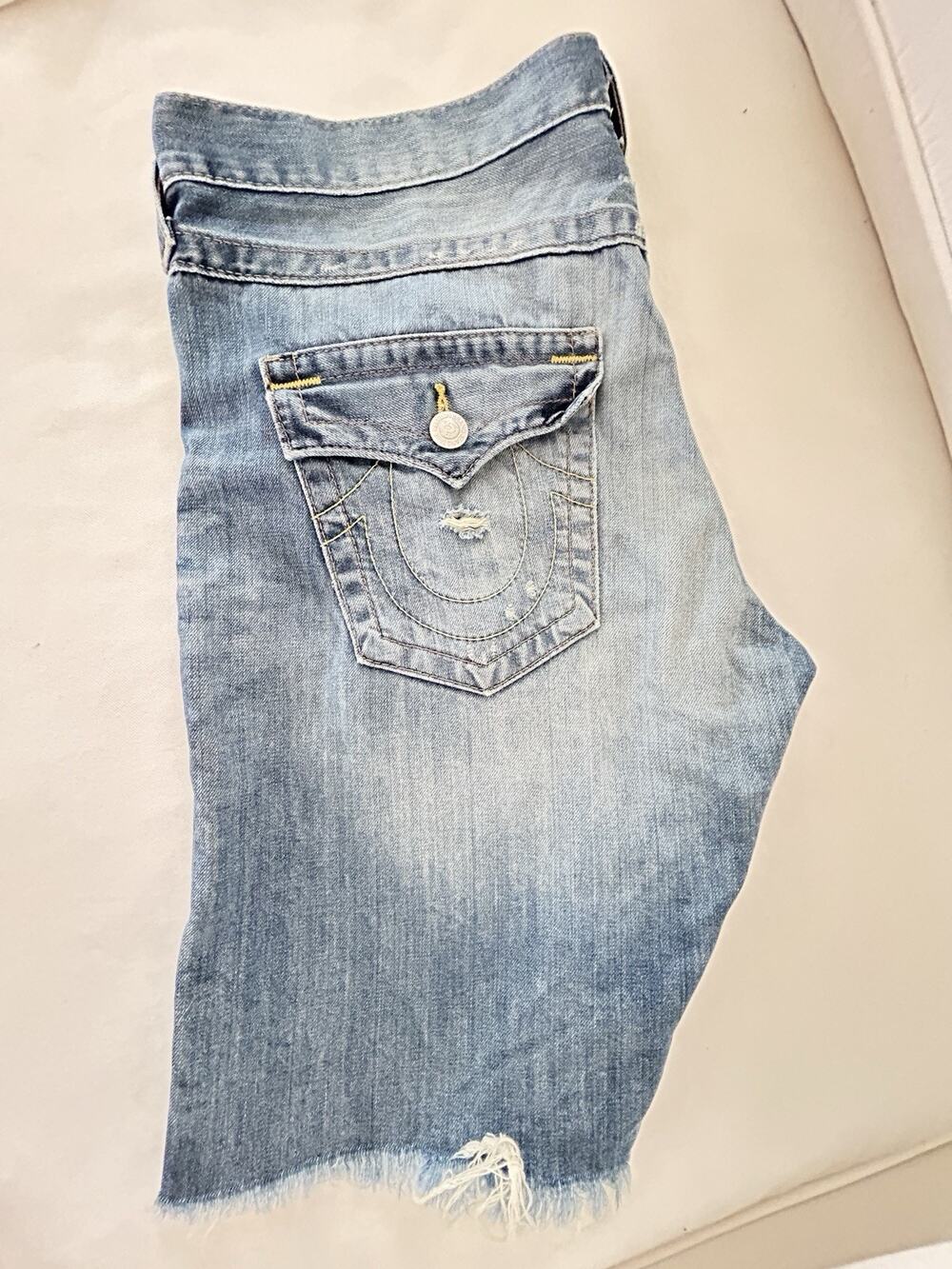 True Religion Distressed Denim Shorts Man Sz 31